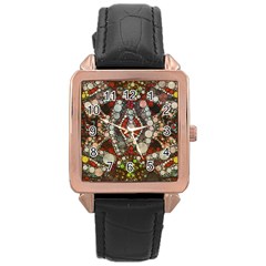 Crazy Abstract  Rose Gold Leather Watch  by OCDesignss