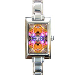 Abstract Flower Rectangular Italian Charm Watch by icarusismartdesigns