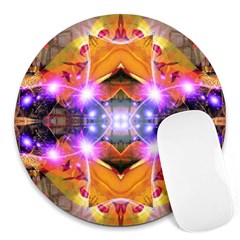 Abstract Flower 8  Mouse Pad (round) by icarusismartdesigns