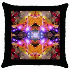 Abstract Flower Black Throw Pillow Case by icarusismartdesigns