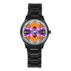 Abstract Flower Sport Metal Watch (black) by icarusismartdesigns