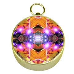 Abstract Flower Gold Compass by icarusismartdesigns