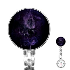 Vape Purple Smoke  Stainless Steel Nurses Watch by OCDesignss