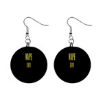 Vape Life Yellow  Mini Button Earrings Front