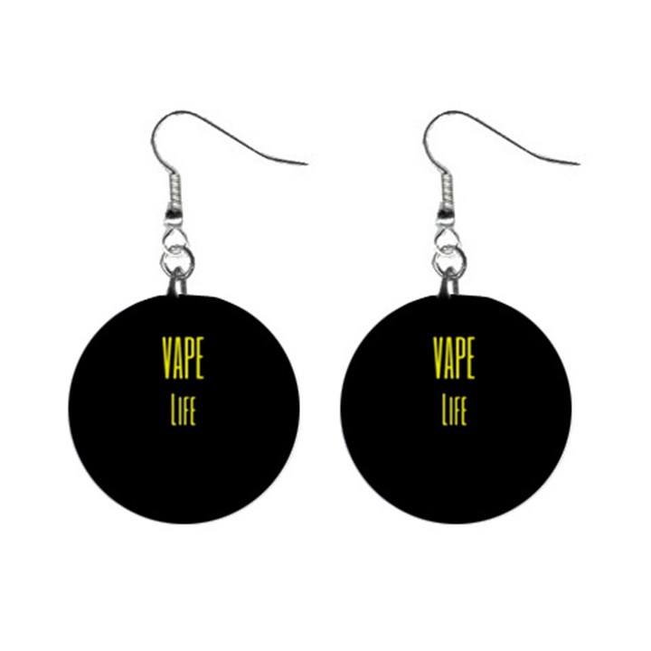 Vape Life Yellow  Mini Button Earrings