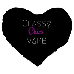 Classy Chics Vape  Large Flano Heart Shape Cushion by OCDesignss