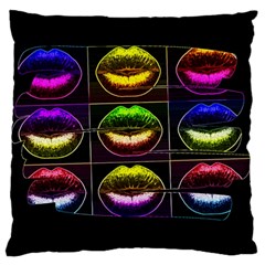 Sassy Lips  Large Flano Cushion Case (one Side) by OCDesignss