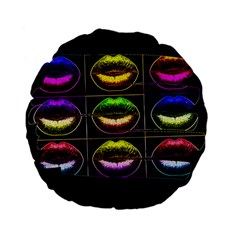 Sassy Lips  Standard Flano Round Cushion  by OCDesignss