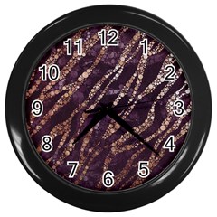 Lavender Gold Zebra  Wall Clock (black) by OCDesignss