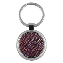 Lavender Gold Zebra  Key Chain (round) by OCDesignss