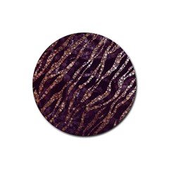 Lavender Gold Zebra  Drink Coasters 4 Pack (round) by OCDesignss