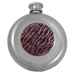 Lavender Gold Zebra  Hip Flask (round) by OCDesignss