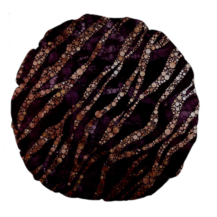 Lavender Gold Zebra  18  Premium Round Cushion 