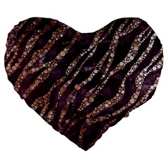 Lavender Gold Zebra  19  Premium Heart Shape Cushion by OCDesignss