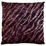 Lavender Gold Zebra  Large Flano Cushion Case (Two Sides) Back