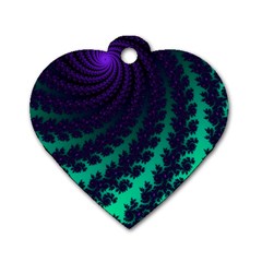 Sssssssfractal Dog Tag Heart (one Sided)  by urockshop