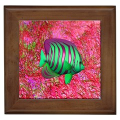 Fish Framed Ceramic Tile by icarusismartdesigns