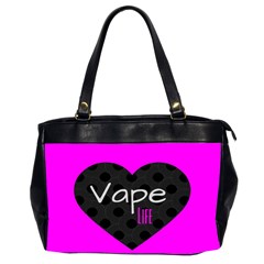 Hot Pink Vape Heart Oversize Office Handbag (two Sides) by OCDesignss