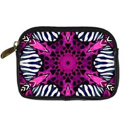 Crazy Hot Pink Zebra  Digital Camera Leather Case by OCDesignss