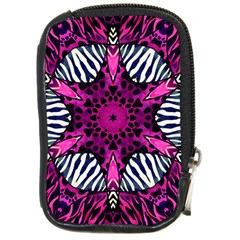 Crazy Hot Pink Zebra  Compact Camera Leather Case by OCDesignss