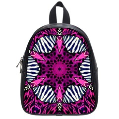 Crazy Hot Pink Zebra  School Bag (small)