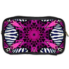 Crazy Hot Pink Zebra  Travel Toiletry Bag (one Side) by OCDesignss