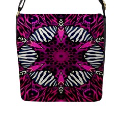 Crazy Hot Pink Zebra  Flap Closure Messenger Bag (large) by OCDesignss