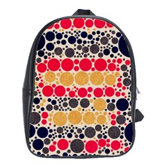 Retro Polka Dots  School Bag (large) by OCDesignss