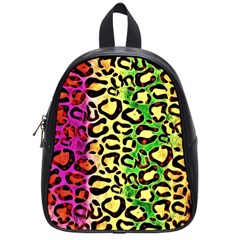 Rainbow Cheetah Abstract School Bag (small)