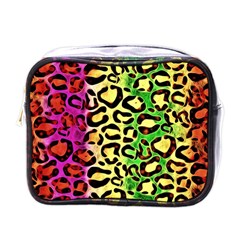 Rainbow Cheetah Abstract Mini Travel Toiletry Bag (one Side) by OCDesignss