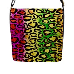 Rainbow Cheetah Abstract Flap Closure Messenger Bag (large) by OCDesignss