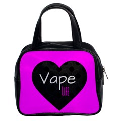 Hot Pink Vape Heart Classic Handbag (two Sides) by OCDesignss