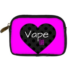 Hot Pink Vape Heart Digital Camera Leather Case by OCDesignss