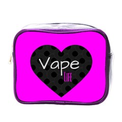 Hot Pink Vape Heart Mini Travel Toiletry Bag (one Side) by OCDesignss