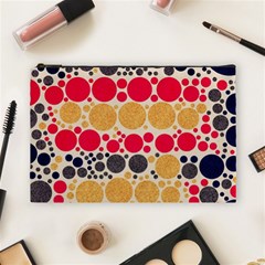 Retro Polka Dots  Cosmetic Bag (large) by OCDesignss