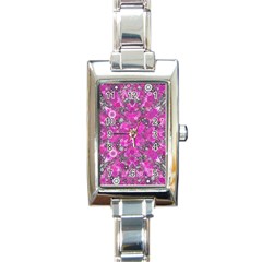 Dazzling Hot Pink Rectangular Italian Charm Watch by OCDesignss