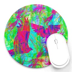 Birds In Flight 8  Mouse Pad (round) by icarusismartdesigns