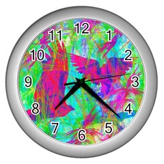 Birds In Flight Wall Clock (silver) by icarusismartdesigns