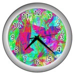 Birds In Flight Wall Clock (Silver) Front