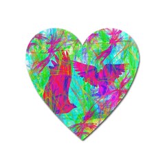 Birds In Flight Magnet (heart) by icarusismartdesigns