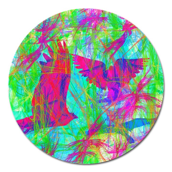 Birds In Flight Magnet 5  (Round)