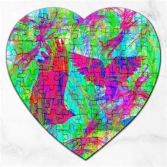 Birds In Flight Jigsaw Puzzle (heart) by icarusismartdesigns