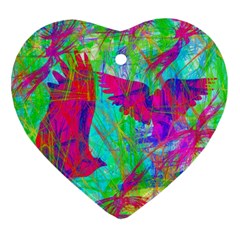 Birds In Flight Heart Ornament (two Sides) by icarusismartdesigns