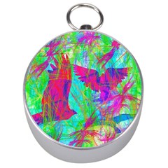 Birds In Flight Silver Compass by icarusismartdesigns