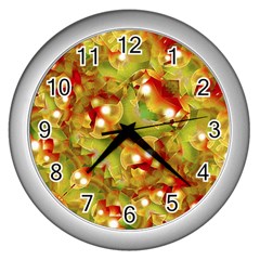 Christmas Print Motif Wall Clock (silver) by dflcprints