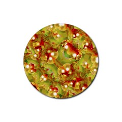 Christmas Print Motif Drink Coasters 4 Pack (round) by dflcprints