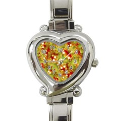 Christmas Print Motif Heart Italian Charm Watch  by dflcprints