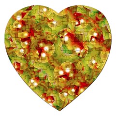 Christmas Print Motif Jigsaw Puzzle (heart) by dflcprints