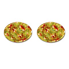 Christmas Print Motif Cufflinks (oval) by dflcprints