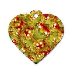 Christmas Print Motif Dog Tag Heart (one Sided)  by dflcprints